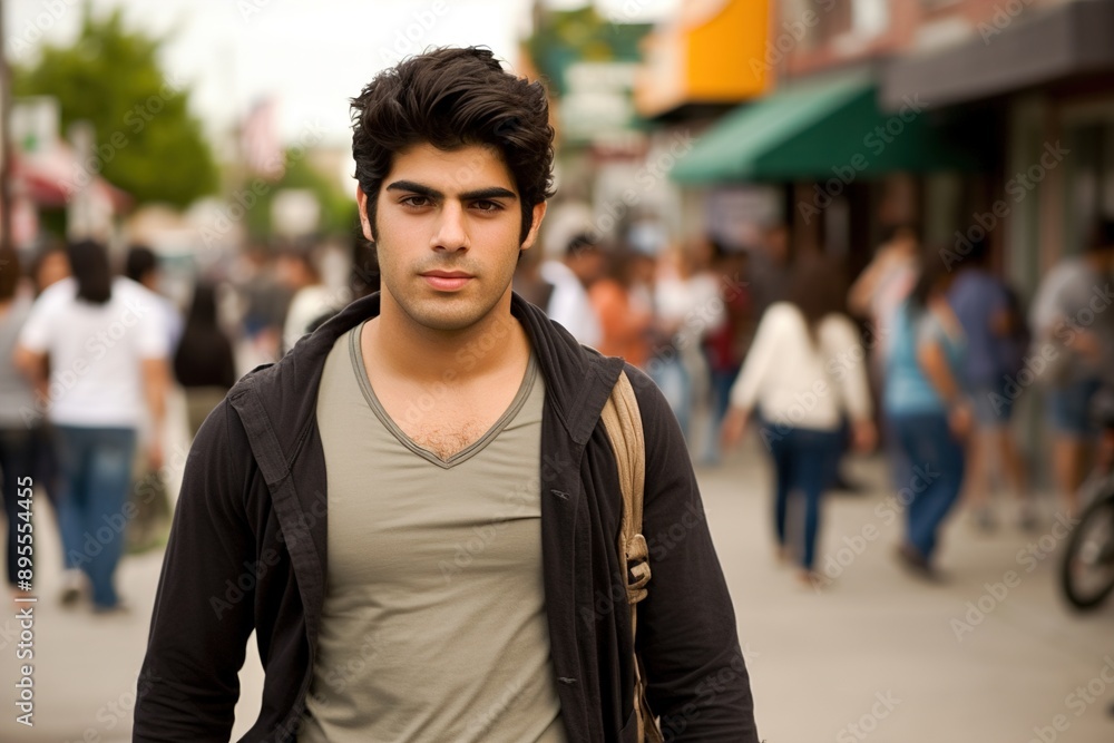 A man wearing a black jacket A man wearing a black jacket