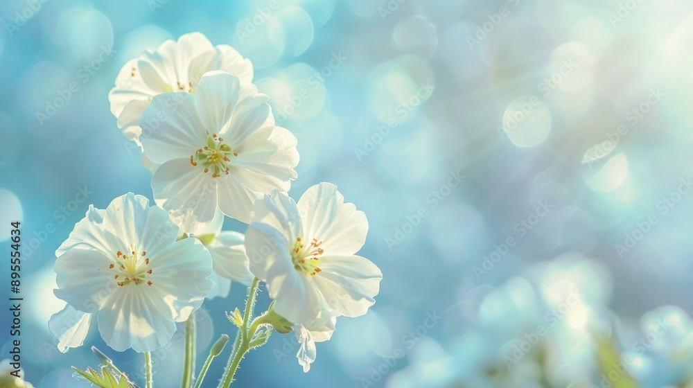 Fototapeta premium Delicate White Flowers in Soft Focus