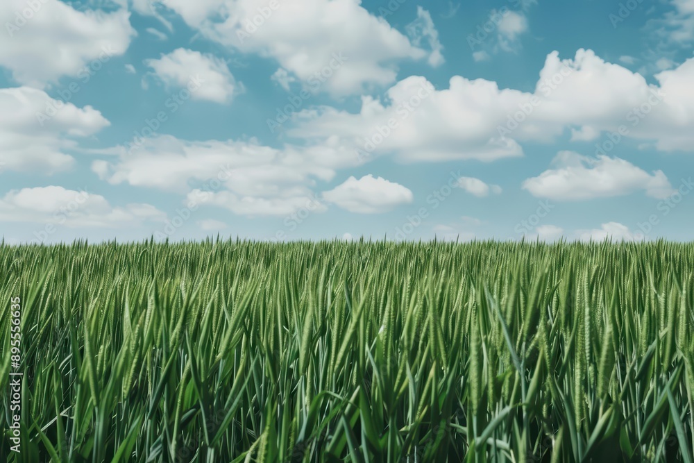 A green, wellmaintained field under a bright blue sky, banner, with copy space A green, wellmaintained field under a bright blue sky, banner, with copy space