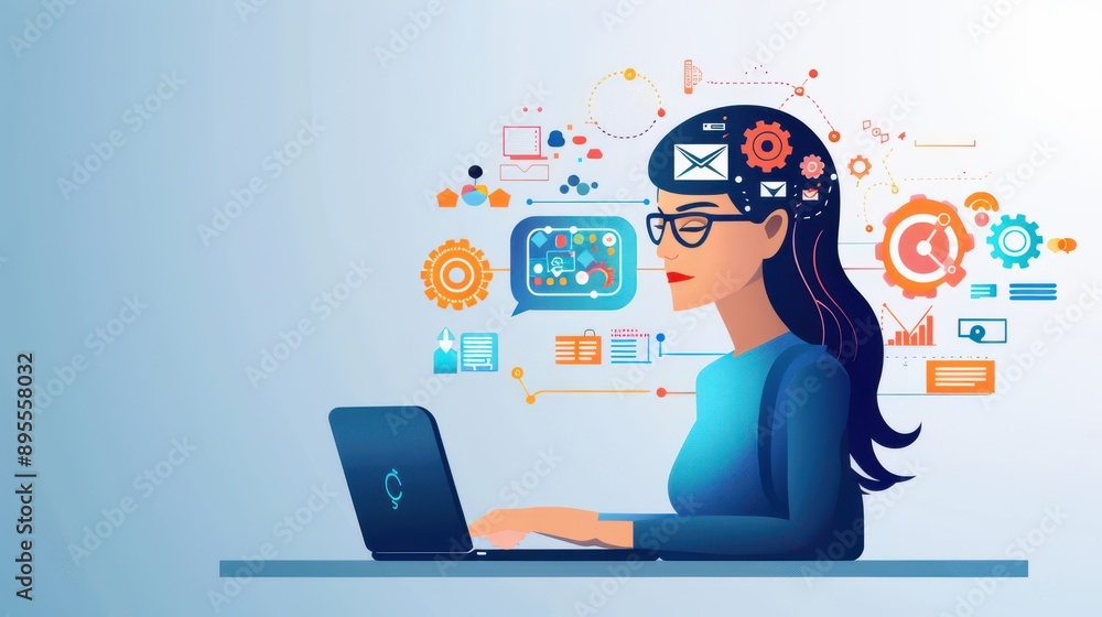 Language student using AI for assessment, graphical feedback and performance analysis, Language student, AI feedback