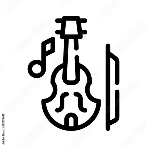 violin line icon