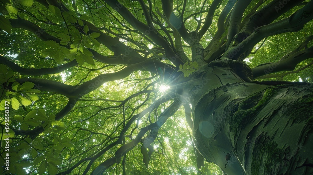 Obraz premium Looking Up Through a Canopy of Green