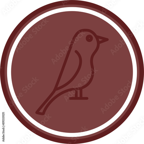 Canary Vector Line Double Circle Maroon