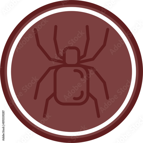 Tarantula Vector Line Double Circle Maroon