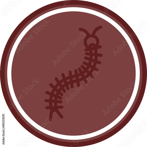 Centiipede Vector Line Double Circle Maroon