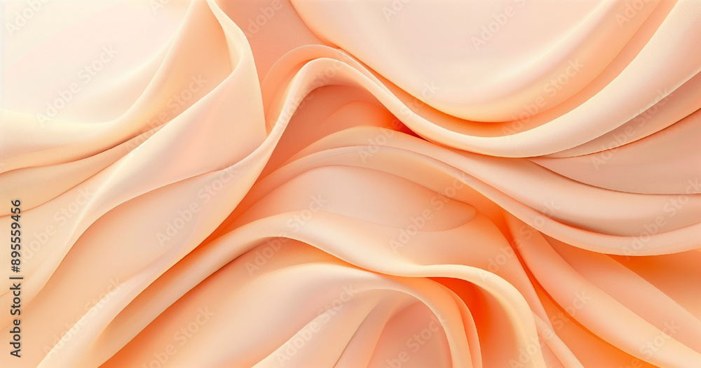 Fototapeta premium Abstract orange background with soft waves and light lines for an elegant design