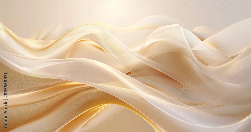 Fototapeta premium Abstract gold background with soft waves and light lines for an elegant design