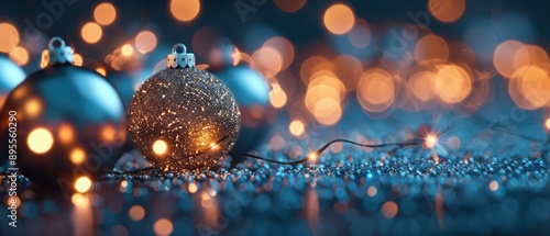 Christmas crafts sparkle with creativity, featuring glowing ornaments and decorations in an ultramodern, supernatural scene banner with copy space