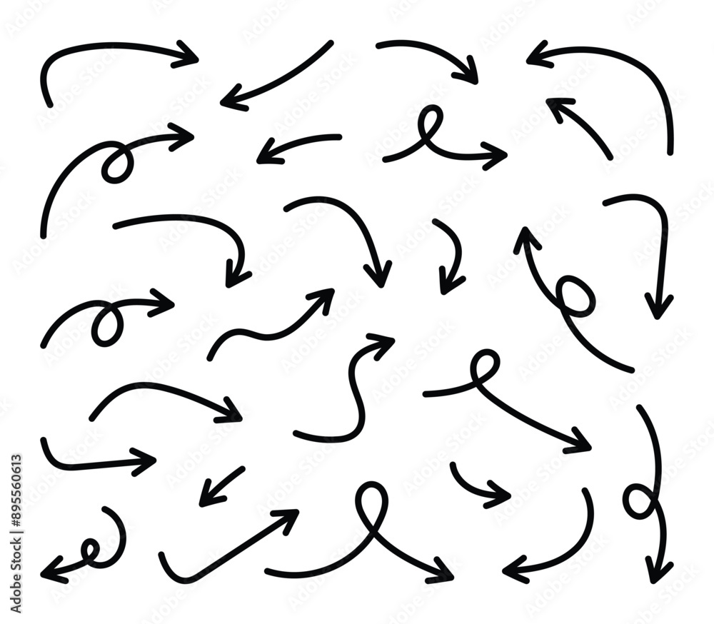 Abstract Curved Arrow Vectors Set Design Abstract Curved Arrow Vectors Set Design