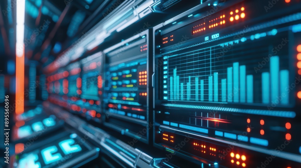 Cost control is depicted with radiant budget charts and futuristic control panels in an ultramodern, supernatural scene banner with copy space Cost control is depicted with radiant budget charts and futuristic control panels in an ultramodern, supernatural scene banner with copy space