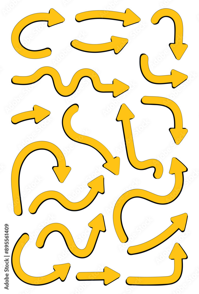Orange Bold Arrow With Shadow Vectors Collection Design Orange Bold Arrow With Shadow Vectors Collection Design