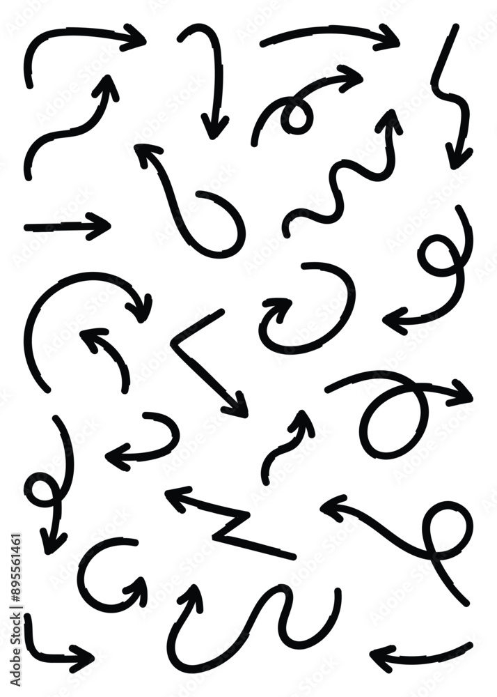 Oval Hand Doodle Drawn Arrow Vectors Set Design Oval Hand Doodle Drawn Arrow Vectors Set Design
