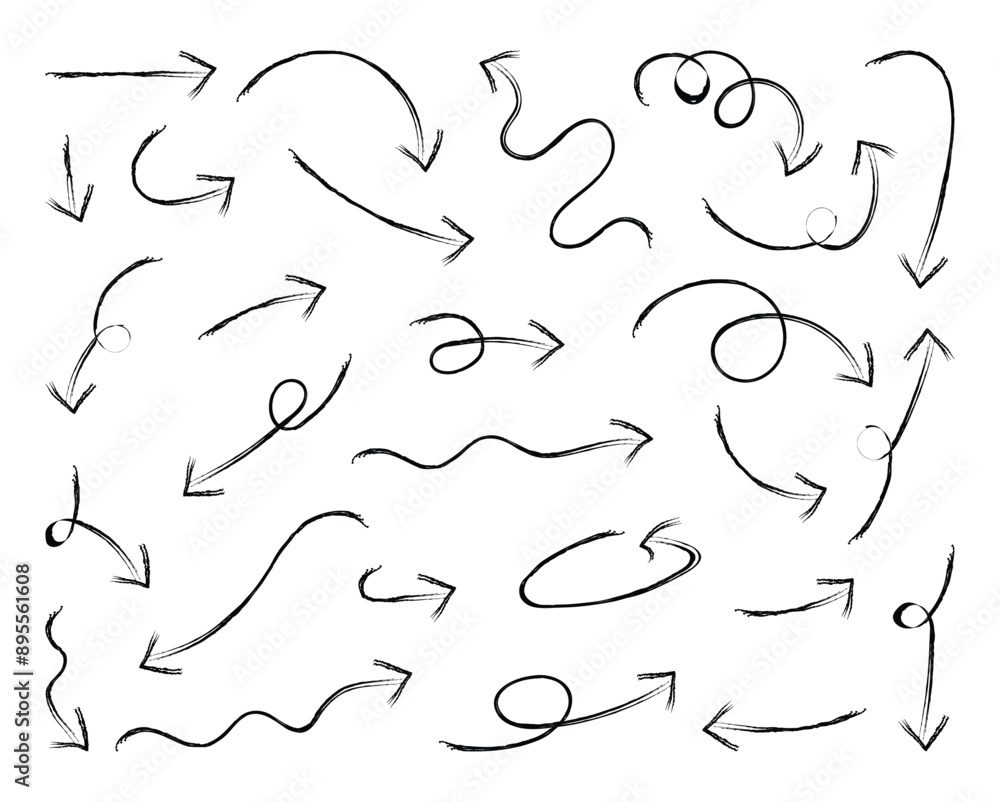 Thin Pencil Arrow Vectors Set Design Thin Pencil Arrow Vectors Set Design