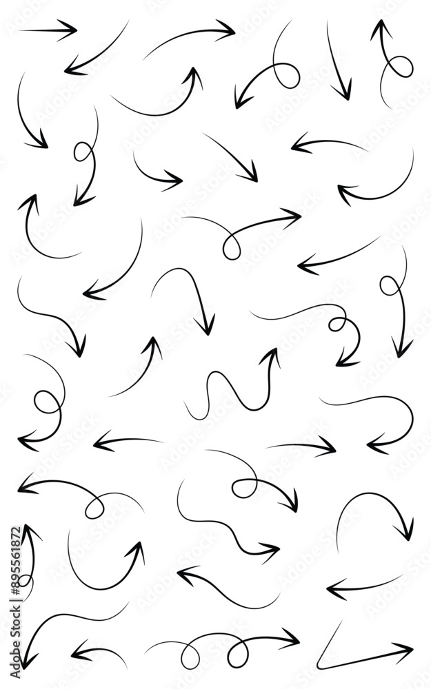 Collection of Sketch Arrow Vectors Set Collection of Sketch Arrow Vectors Set