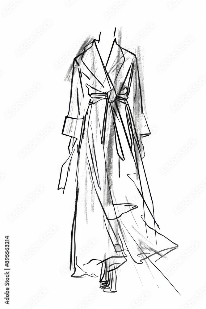 Modern High Fashion Sketches on White Paper Showcasing Female Stylish and Contemporary Designer Clothing Modern High Fashion Sketches on White Paper Showcasing Female Stylish and Contemporary Designer Clothing