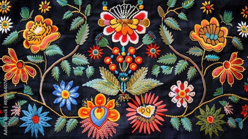 Traditional Croatian embroidery fabric. Traditional Croatian embroidery fabric.