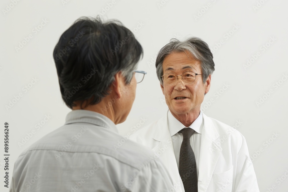 Environmental journalist interviewing a scientist, Japanese, Portrait half-body, hyper-realistic, high detail, photorealistic, white background, Key Light, Fill Light Environmental journalist interviewing a scientist, Japanese, Portrait half-body, hyper-realistic, high detail, photorealistic, white background, Key Light, Fill Light