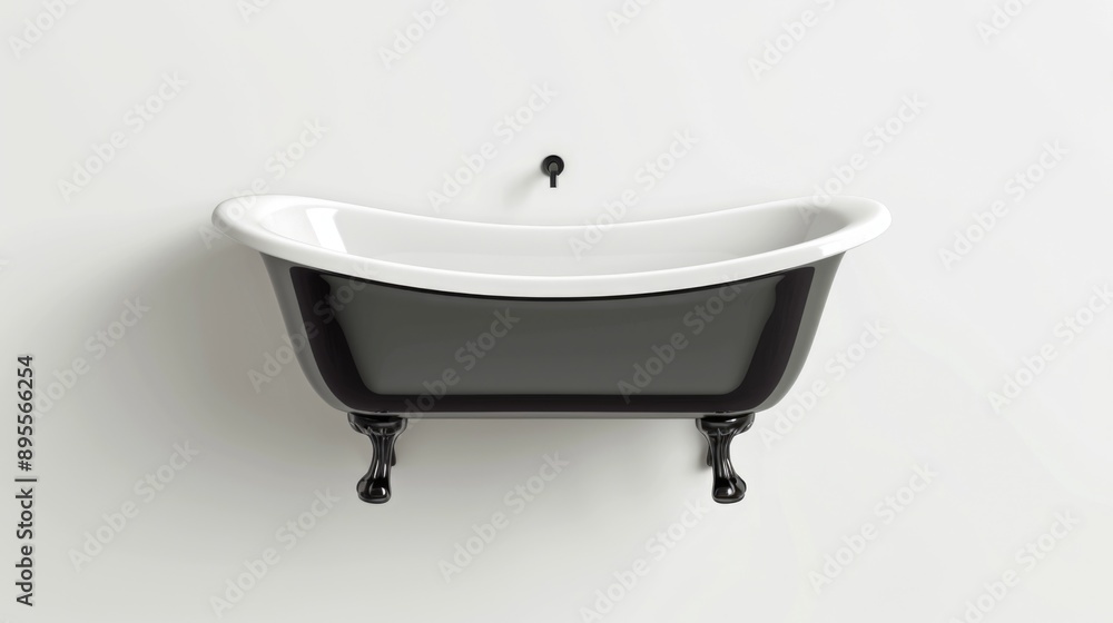 Black and White Bath Tub on Wall Black and White Bath Tub on Wall