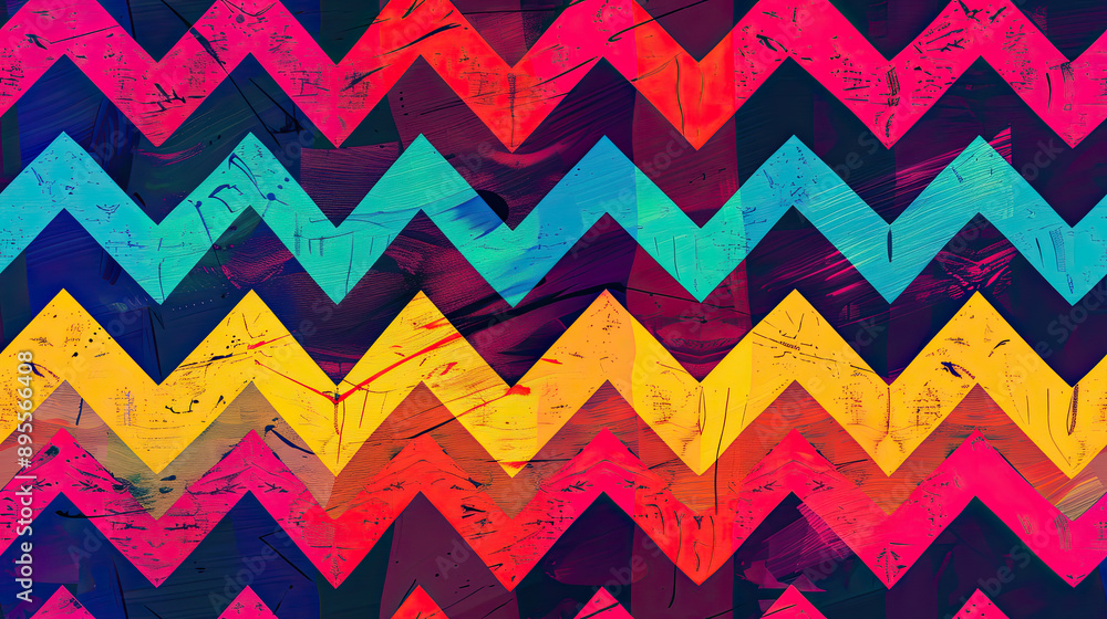 Vibrant Chevron Pattern with Bold Colors Vibrant Chevron Pattern with Bold Colors