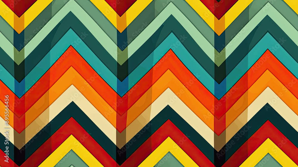 Dynamic Chevron Design in Bold Tones Dynamic Chevron Design in Bold Tones