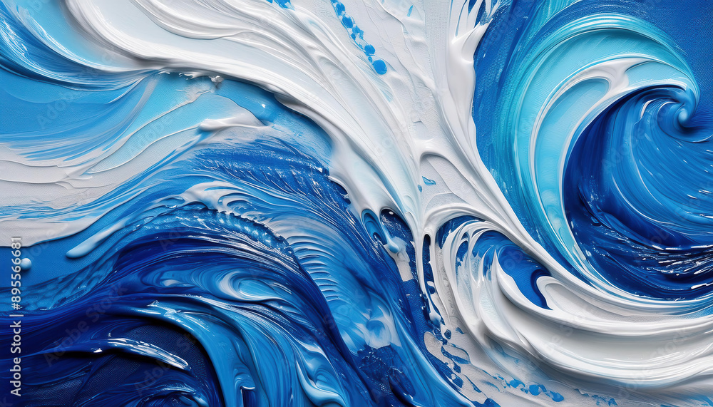Blue and white abstract paint background. Liquid acrylic painting. Can be used for wallpaper, pattern fills, web page background,surface textures. Blue and white abstract paint background. Liquid acrylic painting. Can be used for wallpaper, pattern fills, web page background,surface textures.