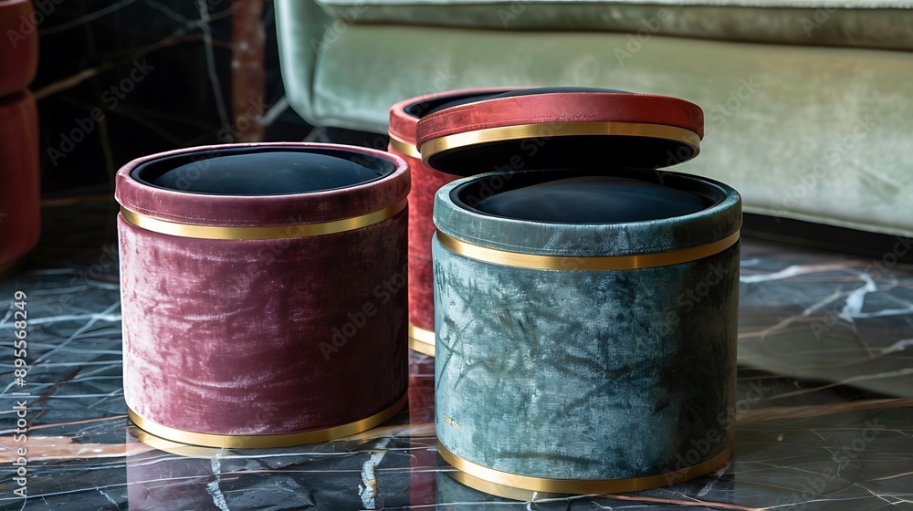 A cylindrical box with soft velvet lining A cylindrical box with soft velvet lining