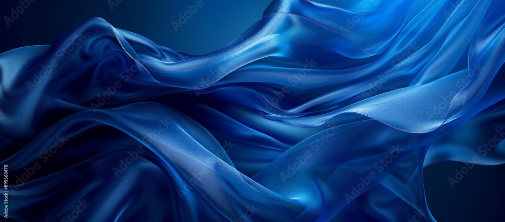 Abstract Blue Fabric Waves BAckground Abstract Blue Fabric Waves BAckground