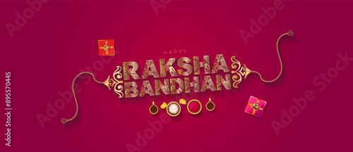 Indian Rakhi greeting card or Raksha bandhan festival card.