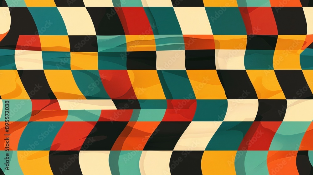Abstract Geometric Pattern with Checkerboard Effect Abstract Geometric Pattern with Checkerboard Effect