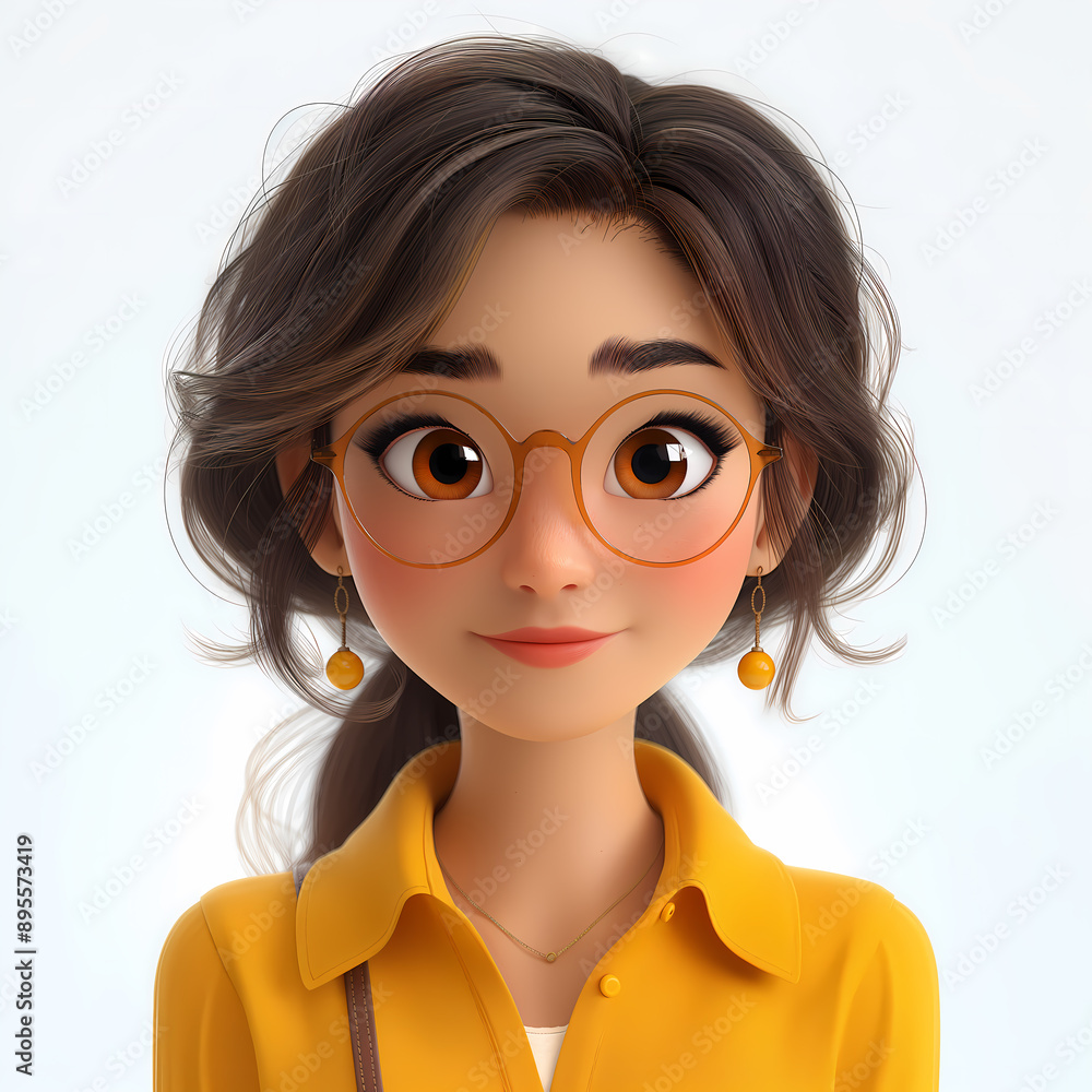 3d portraits of happy people on a white background. Cartoon characters women and girl, vector illustration 3d portraits of happy people on a white background. Cartoon characters women and girl, vector illustration