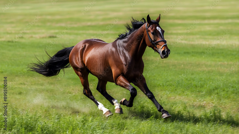 Obraz premium Horse running in the meadow