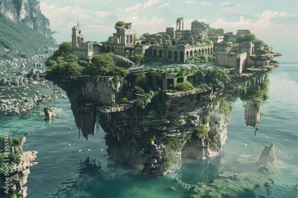 Fototapeta premium Island with Castle