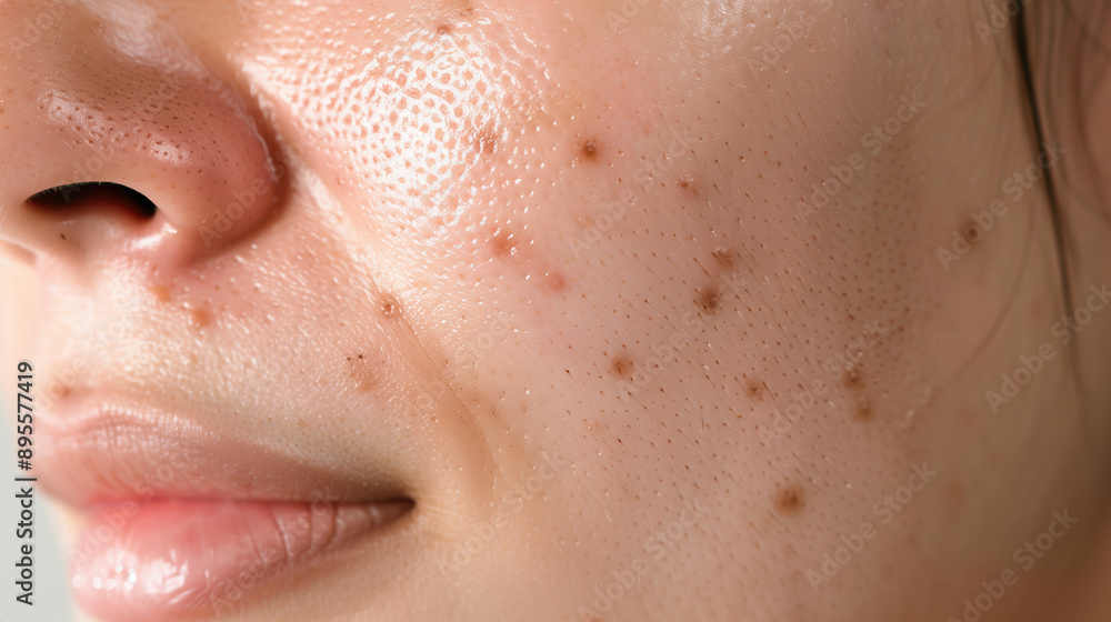 Clear and Calm Skin: Allantoin Healing Acne on South Korean Woman's Face Clear and Calm Skin: Allantoin Healing Acne on South Korean Woman's Face