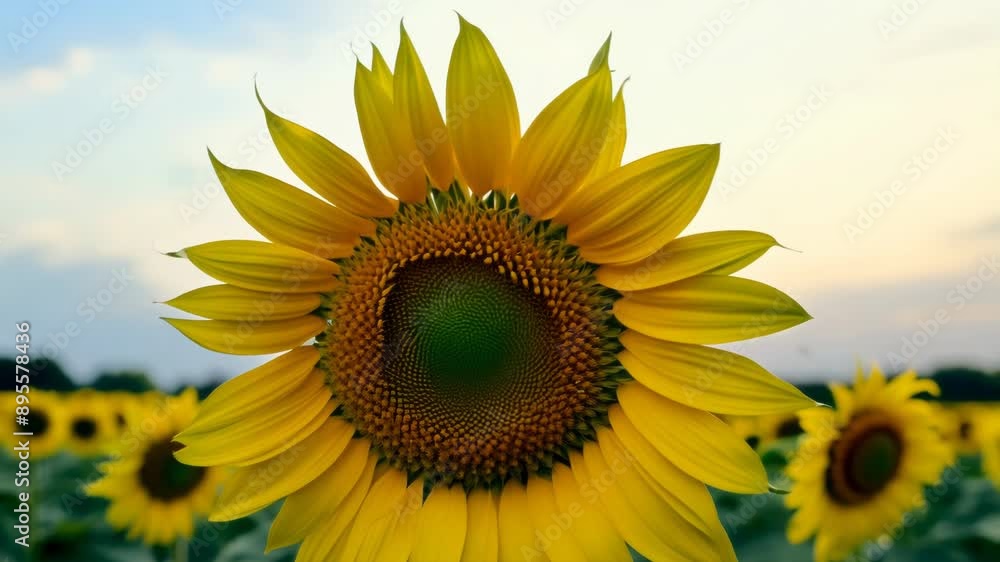 Sunset Glow Over Sunflower Field Sunset Glow Over Sunflower Field