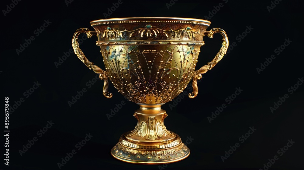 Gold Trophy on Black Background Gold Trophy on Black Background