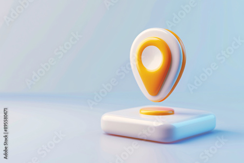 a white and orange pin on a button