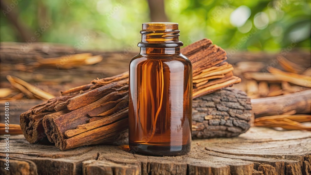 Yohimbe extract supplement bottle with yohimbe bark cluster in the background , yohimbe, extract, supplement, bottle, bark Yohimbe extract supplement bottle with yohimbe bark cluster in the background , yohimbe, extract, supplement, bottle, bark