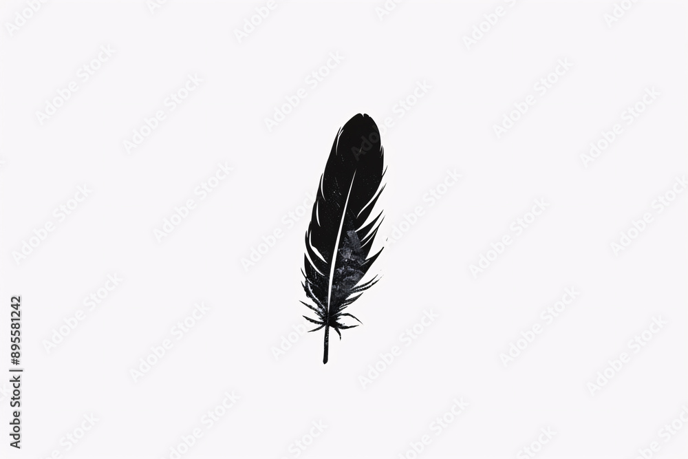 a black feather on a white background a black feather on a white background
