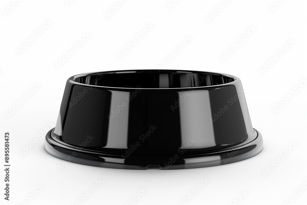 Black pet food bowl mockup, white background Black pet food bowl mockup, white background