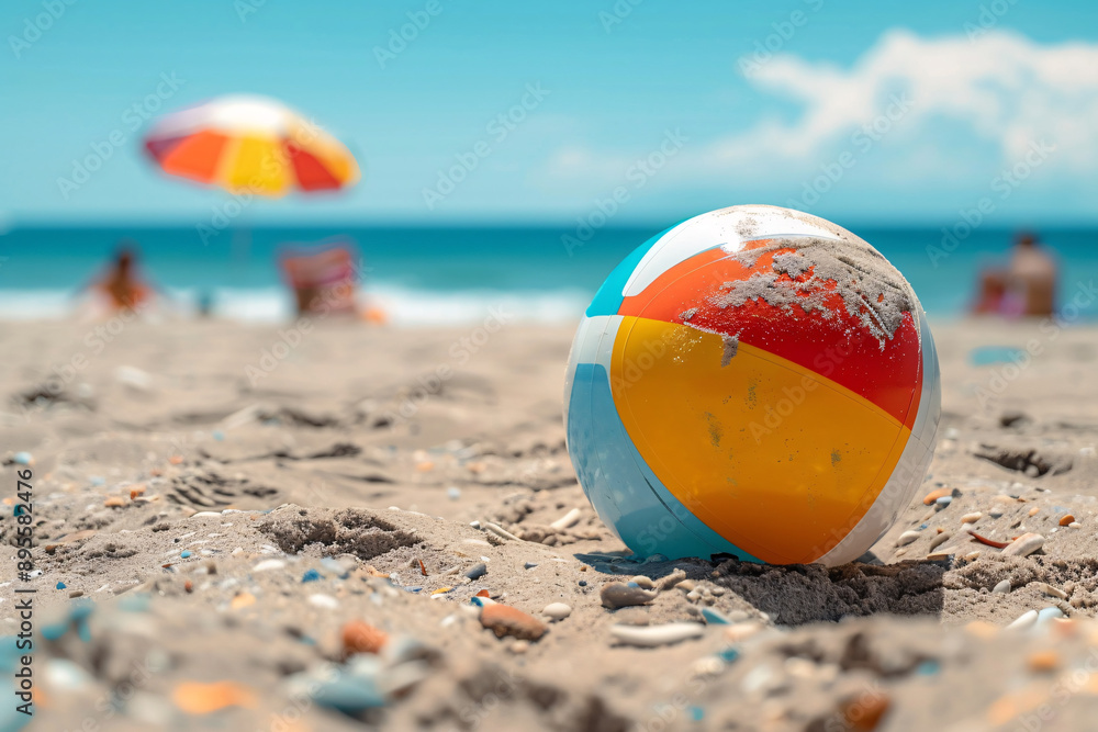 Obraz premium a beach ball on a beach