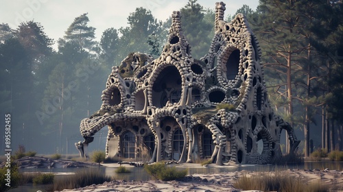 house made from bones eerie and unique skeletal design © Elisaveta
