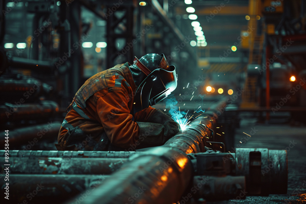 a man welding a pipe a man welding a pipe