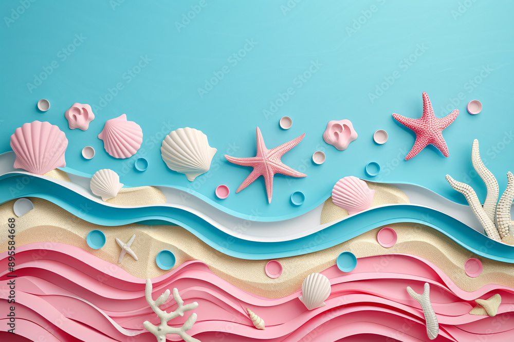 a sea life with shells and starfish a sea life with shells and starfish