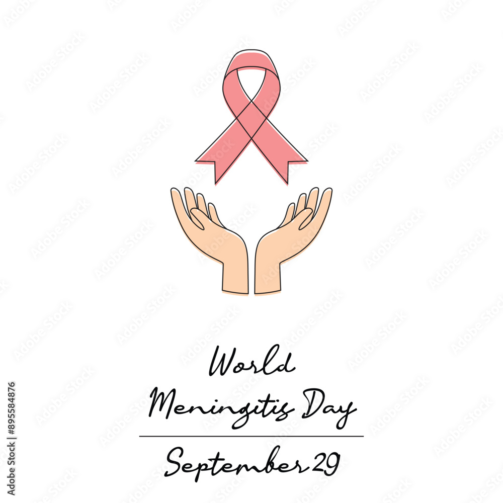 Obraz premium line art of World Meningitis Day good for World Meningitis Day celebrate. line art.