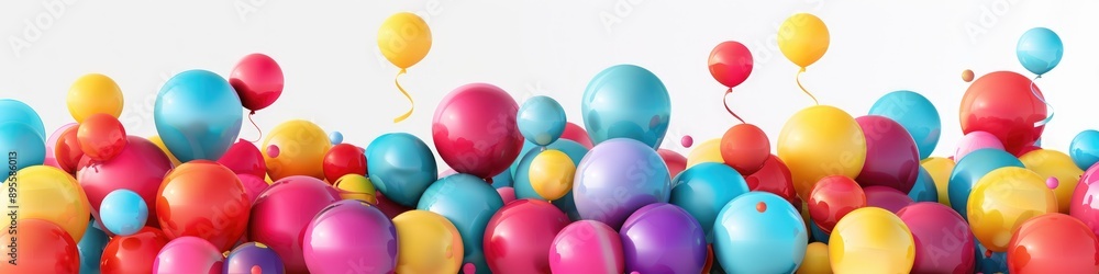 Colorful 3D Spheres Floating in Air on White Background - Minimalist Abstract Design Colorful 3D Spheres Floating in Air on White Background - Minimalist Abstract Design