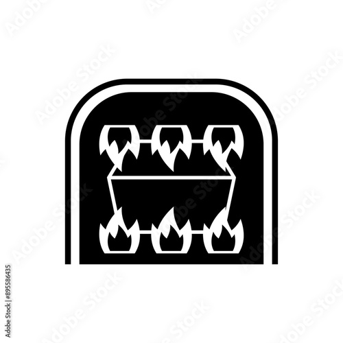 Crematorium sign. Burning a coffin is a symbol of burial.
