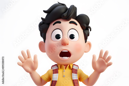 Cartoon Boy in Surprise