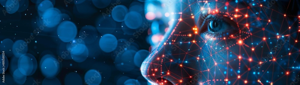 Biometric identification system with facial recognition and fingerprint scanning, highlighting secure access control Biometric identification system with facial recognition and fingerprint scanning, highlighting secure access control