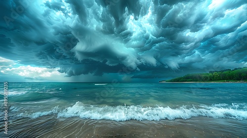 A photo of a dramatic stormy sky, 