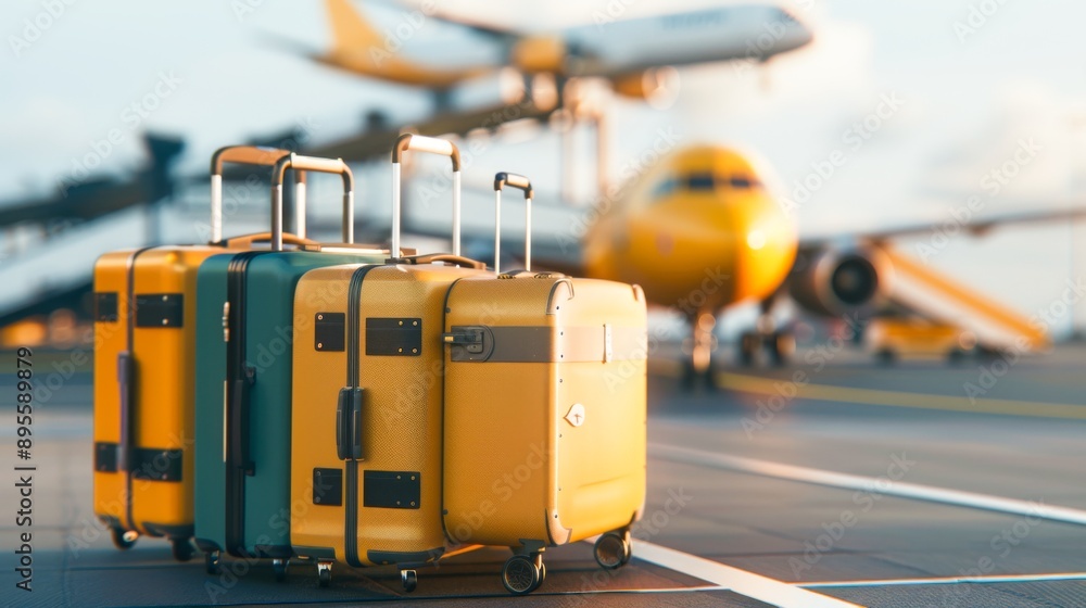 Suitcase or luggage with conveyor belt in the airport. Suitcase or luggage with conveyor belt in the airport.